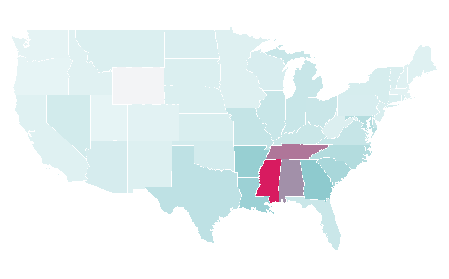 Affinity by region — Yo Gotti, United States