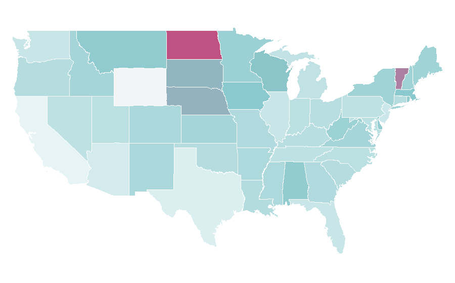 Affinity by region — Young professional, United States