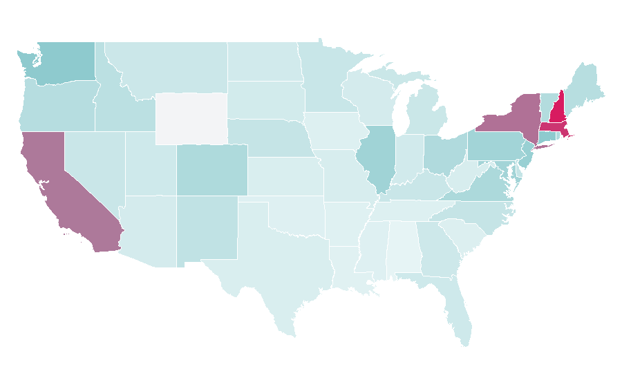 Affinity by region — Yuja Wang, United States
