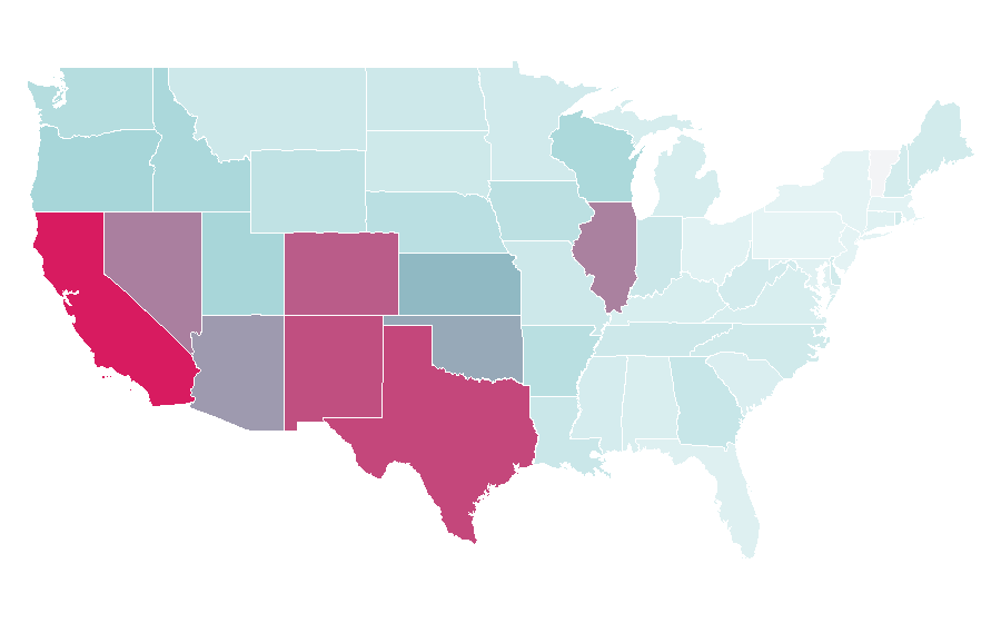 Affinity by region — Zacatecas, United States