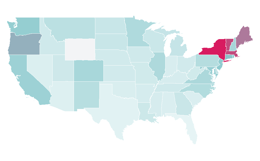 Affinity by region — Zadie Smith, United States