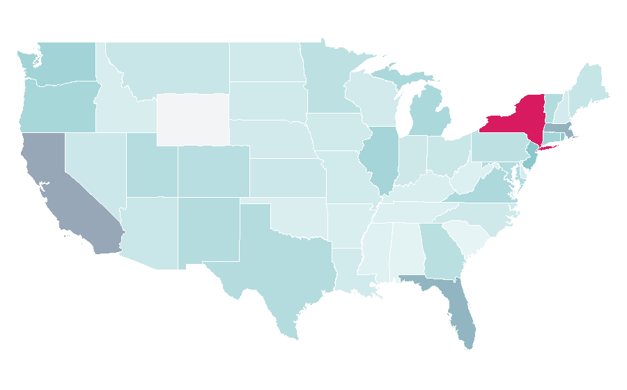 Affinity by region — Zaha Hadid, United States