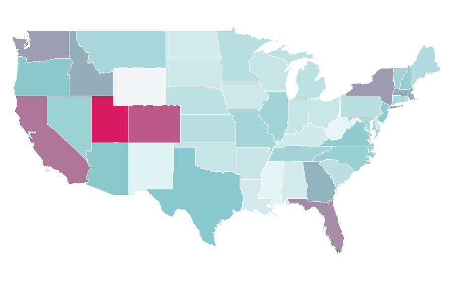 Affinity by region — Zapier, United States