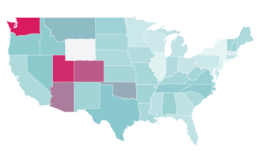 Affinity by region — Zero-emissions vehicle, United States