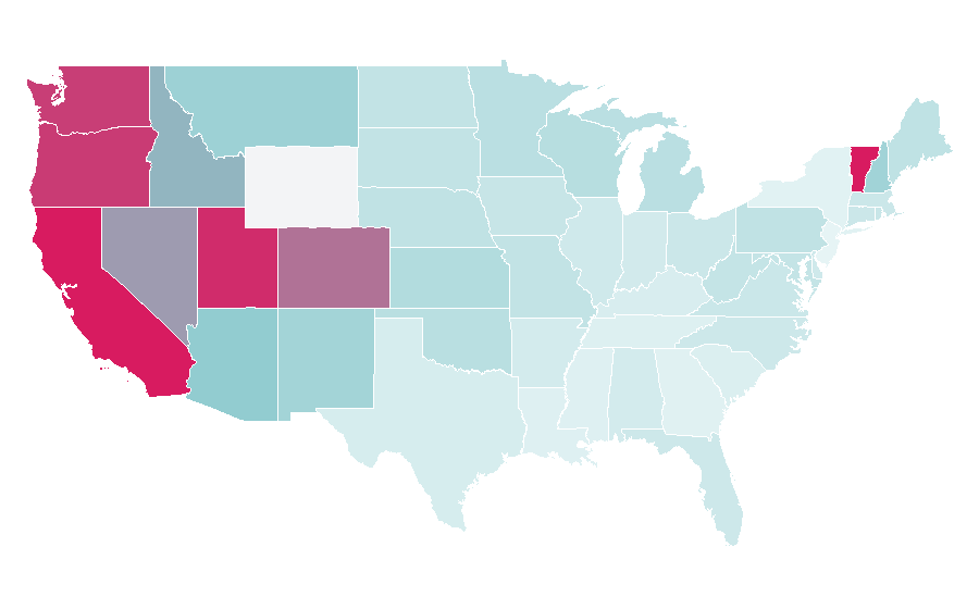 Affinity by region — Zero Motorcycles, United States