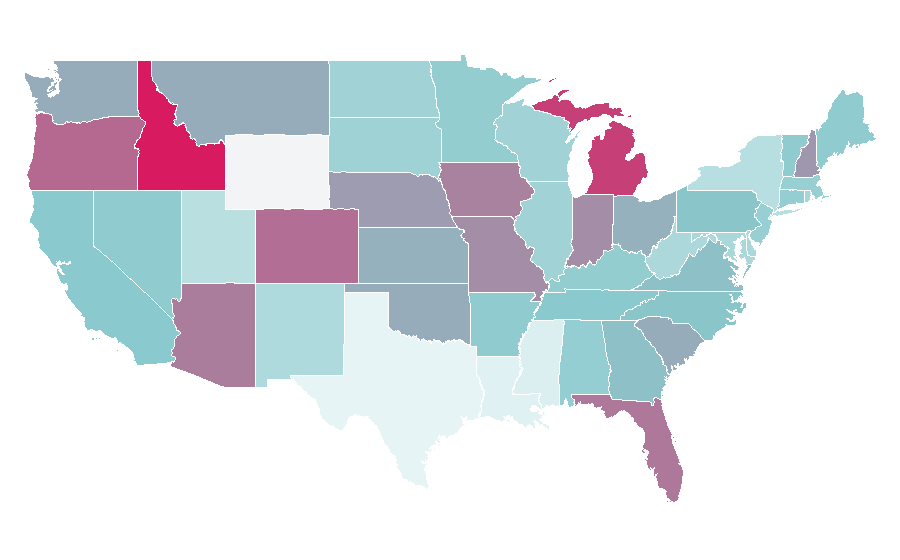 Affinity by region — Zillow, United States