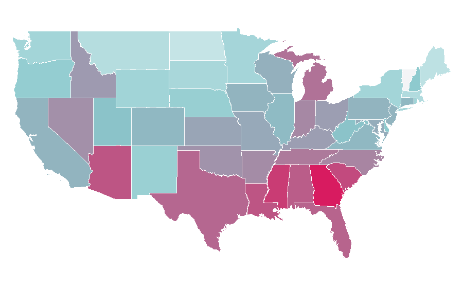 Affinity by region — ZipRecruiter, United States