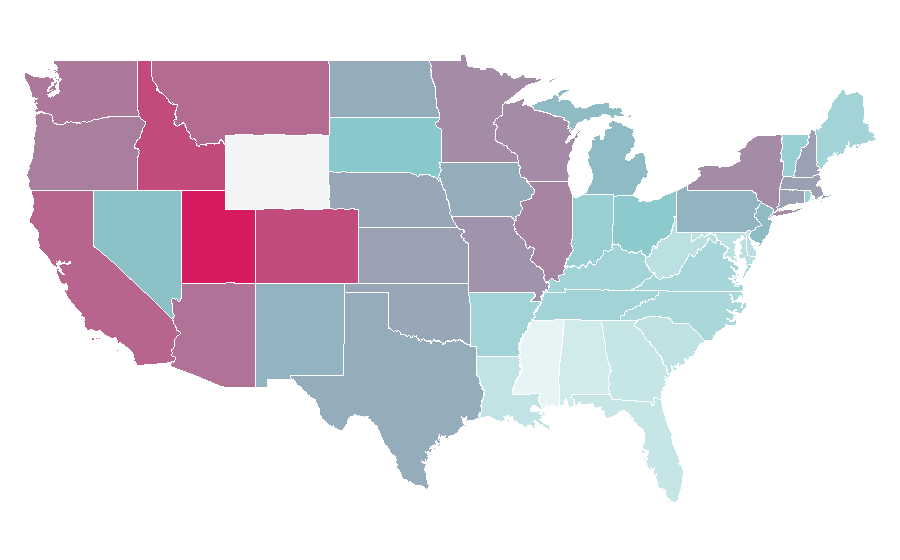 Affinity by region — Zoey Deutch, United States
