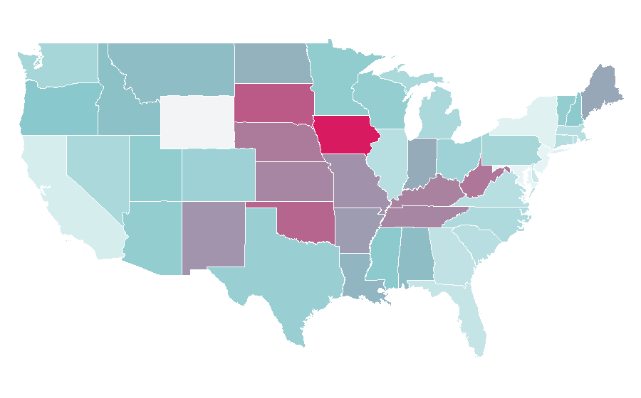 Affinity by region — ZZ Top, United States