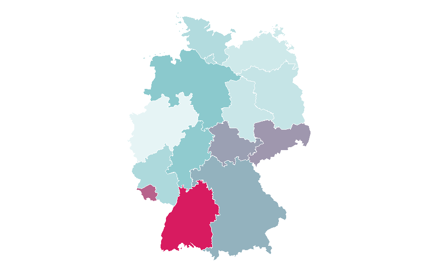 Affinity by region — Artistic gymnastics, Germany