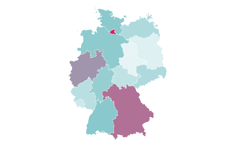 Affinity by region — Jodel, Germany