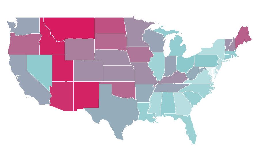 Affinity by region — A Star Is Born (1976 film), United States