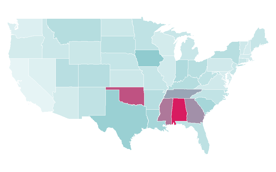 Affinity by region — ABC Television, United States