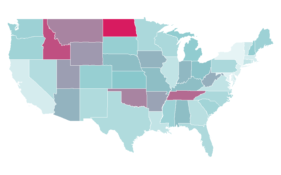 Affinity by region — Alan Ritchson, United States