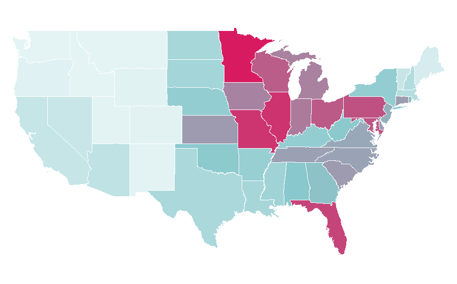 Affinity by region — Aldi, United States