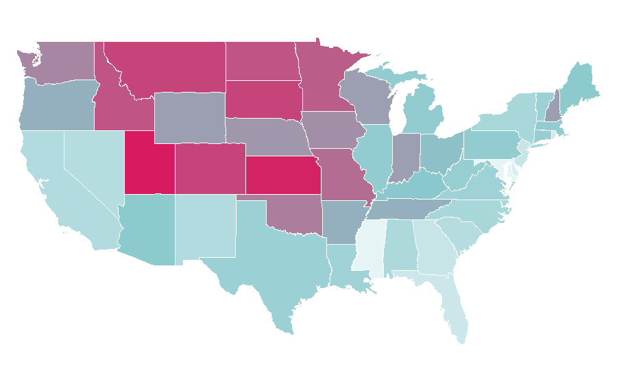 Affinity by region — Alexandra Daddario, United States