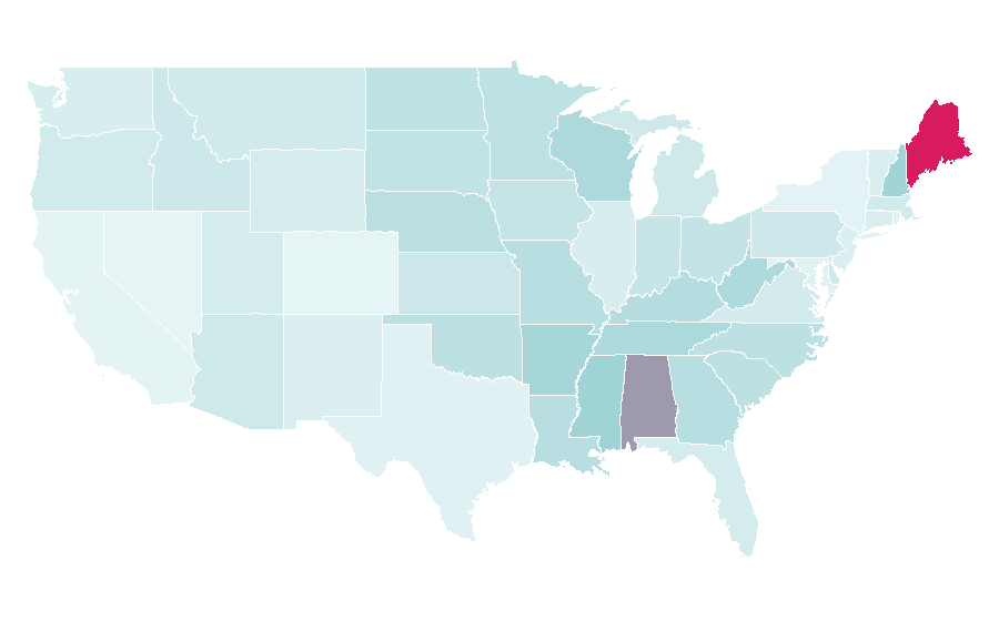 Affinity by region — American Idol, United States
