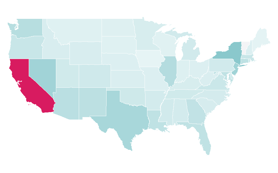 Affinity by region — Anastasia Beverly Hills, United States
