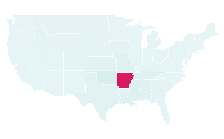 Affinity by region — Arkansas Razorbacks football, United States