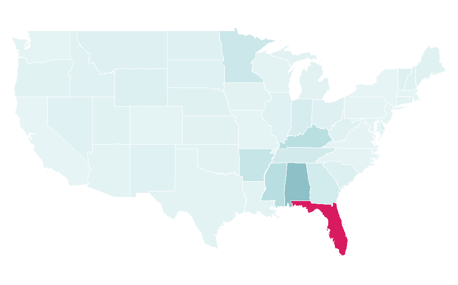 Affinity by region — Beef O'Brady's, United States