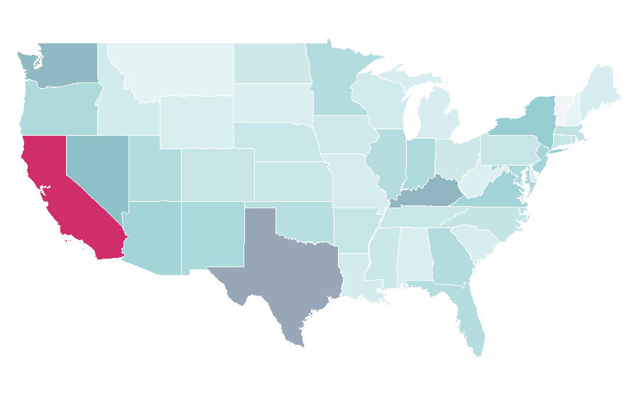 Affinity by region — Big Bang (South Korean band), United States