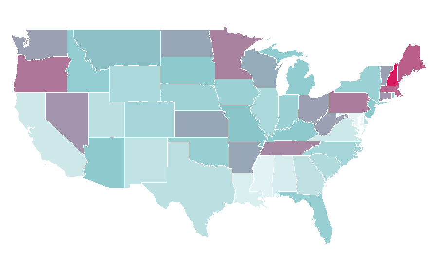 Affinity by region — Bryan Adams, United States