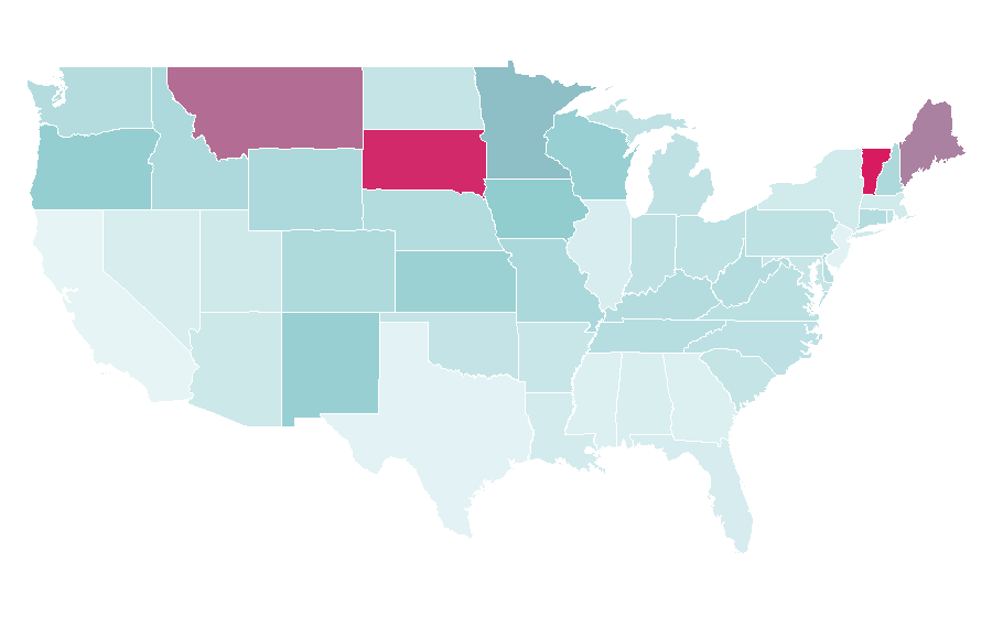 Affinity by region — CBS News, United States