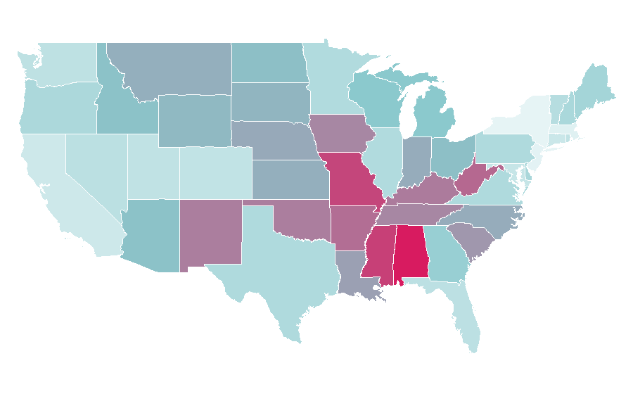 Affinity by region — Chevrolet Chevelle, United States
