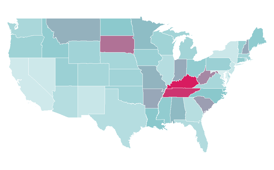 Affinity by region — Chris Stapleton, United States