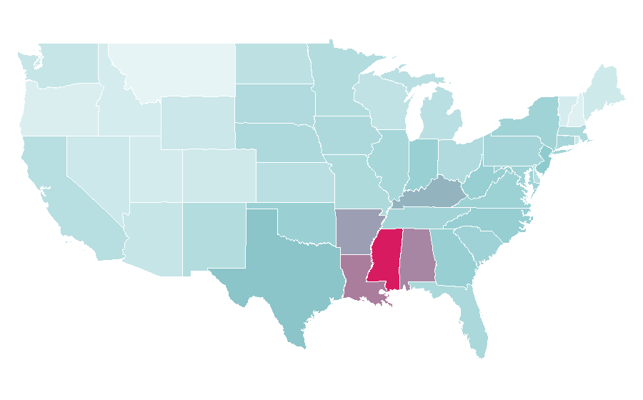 Affinity by region — Cocomelon, United States