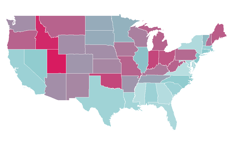 Affinity by region — Danny DeVito, United States