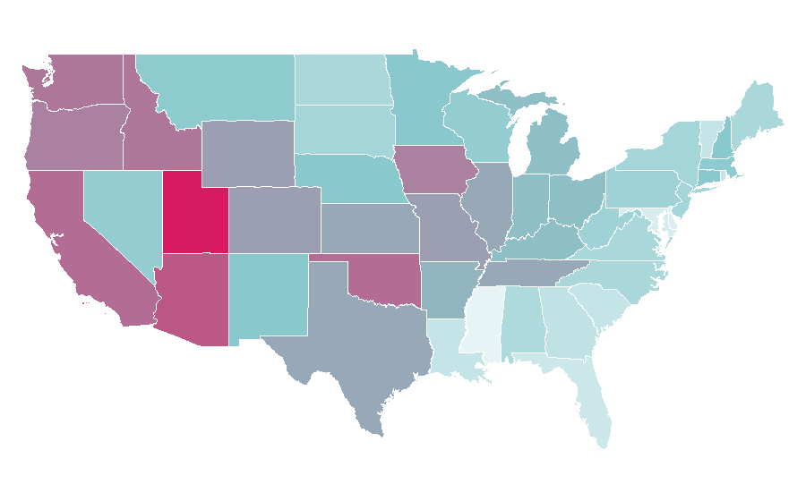 Affinity by region — Elizabeth Olsen, United States