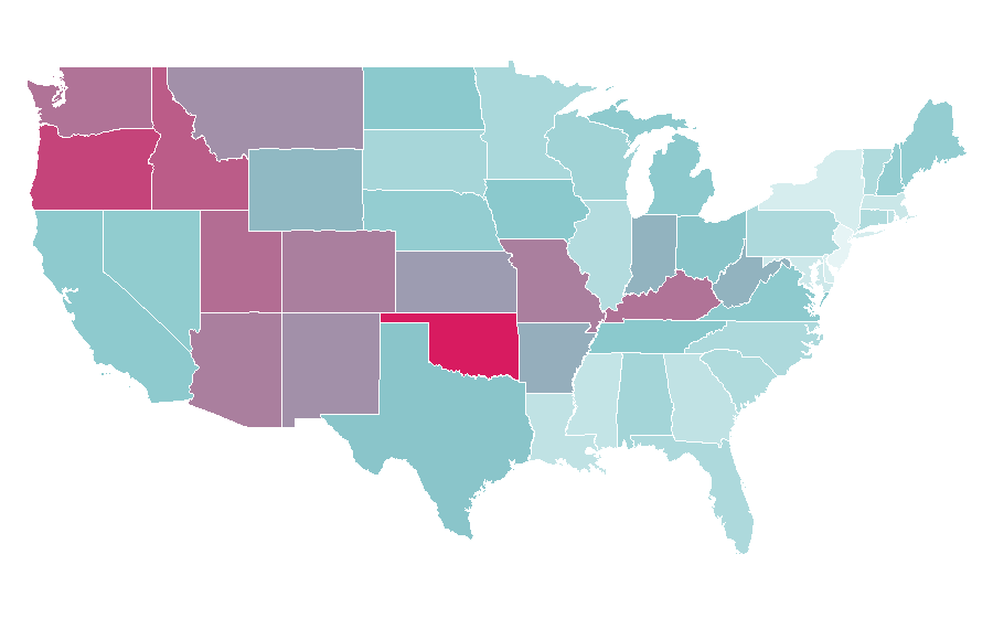 Affinity by region — Fallout (series), United States