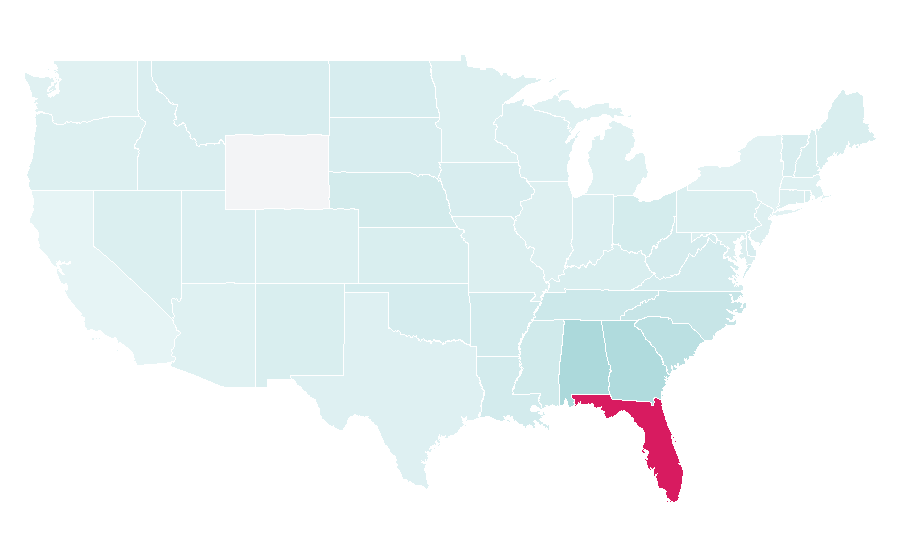 Affinity by region — florida state seminoles, United States