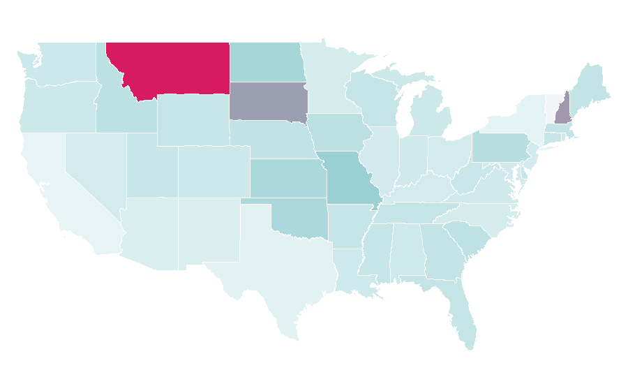 Affinity by region — Fox News Radio, United States
