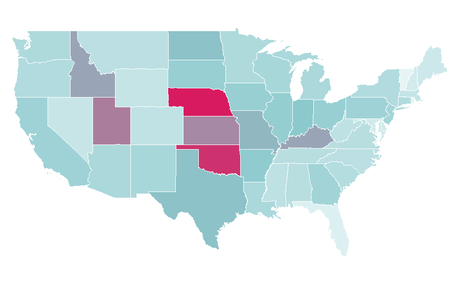 Affinity by region — Friends, United States