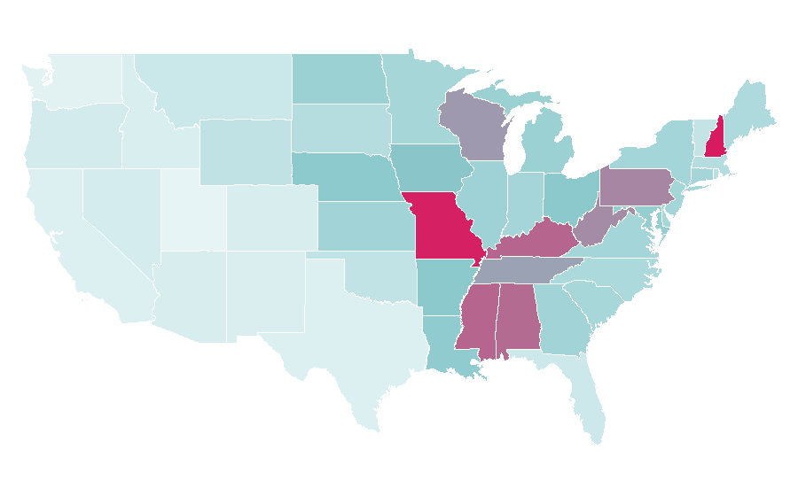 Affinity by region — Game Show Network, United States