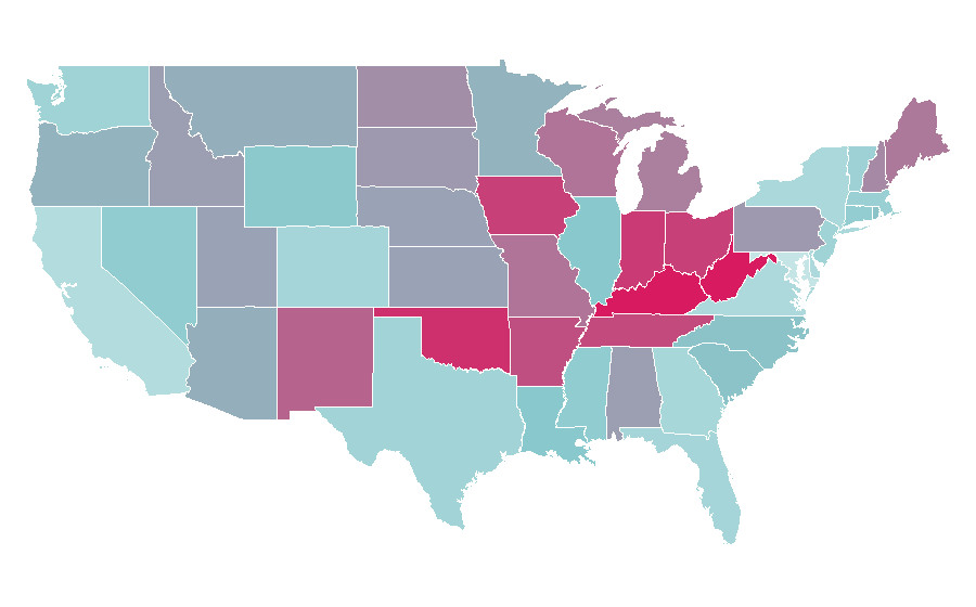 Affinity by region — Gene Simmons, United States