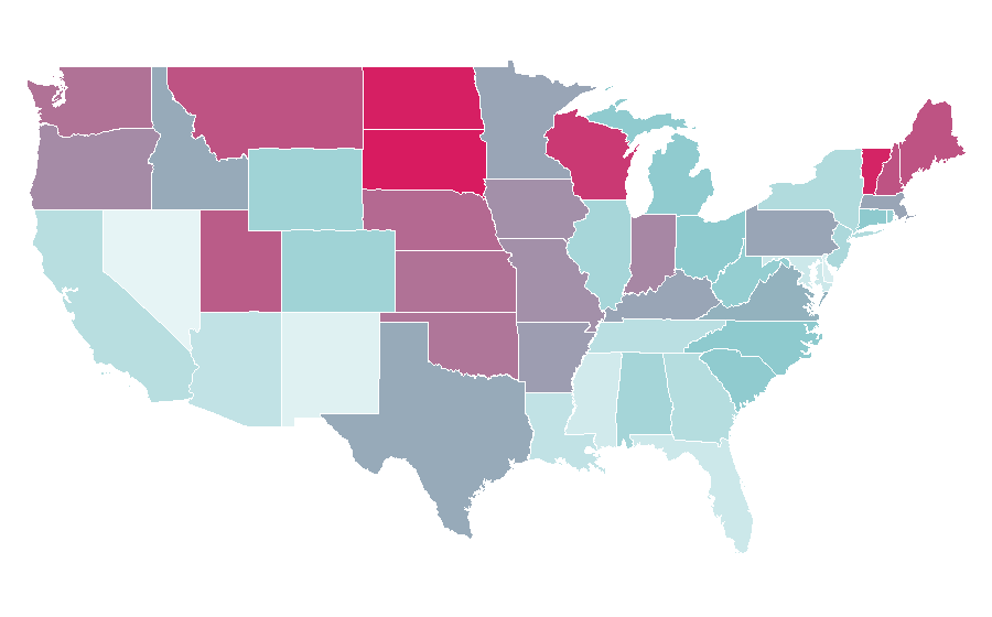 Affinity by region — GeoGuessr, United States