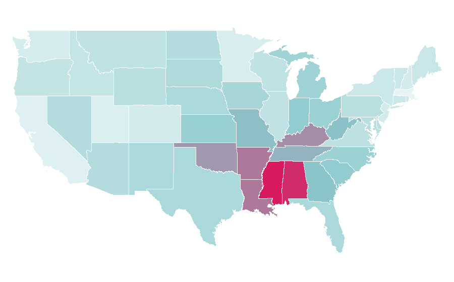 Affinity by region — Grand Theft Auto Online, United States