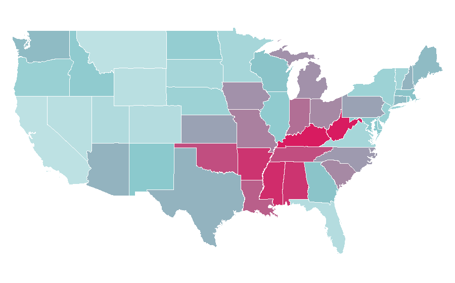Affinity by region — Grey's Anatomy, United States