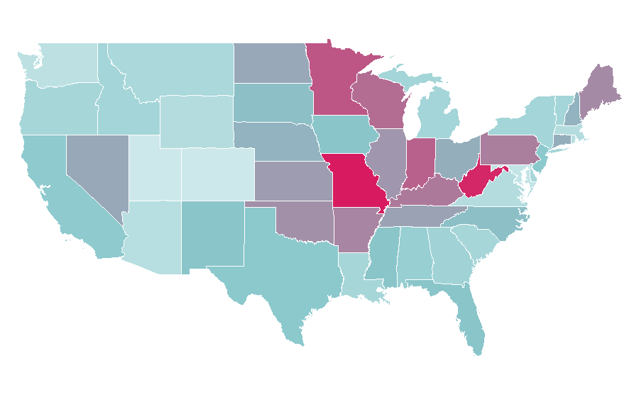 Affinity by region — Guns N' Roses, United States