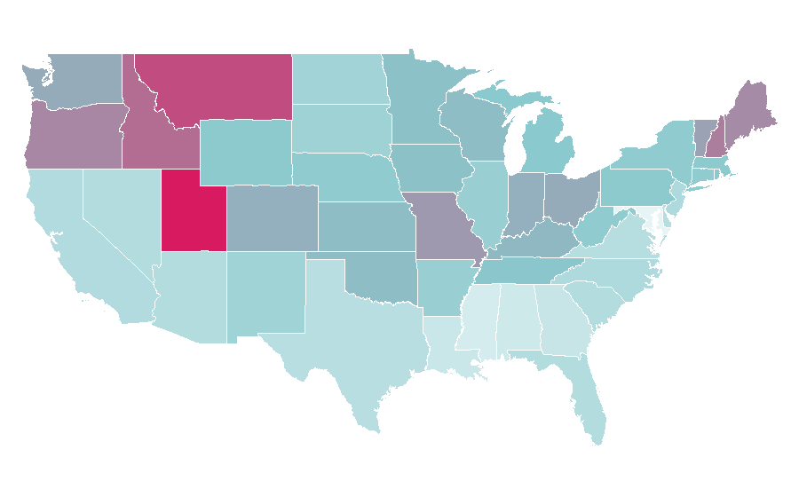 Affinity by region — John Lithgow, United States