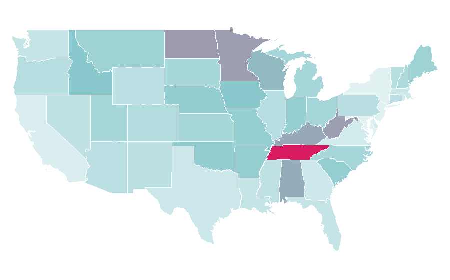 Affinity by region — Keith Urban, United States