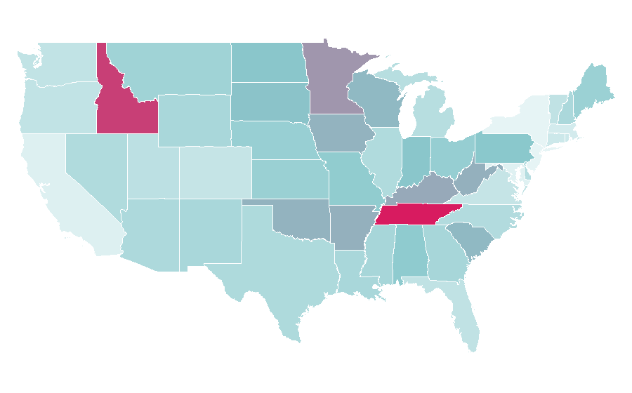 Affinity by region — Lady Antebellum, United States