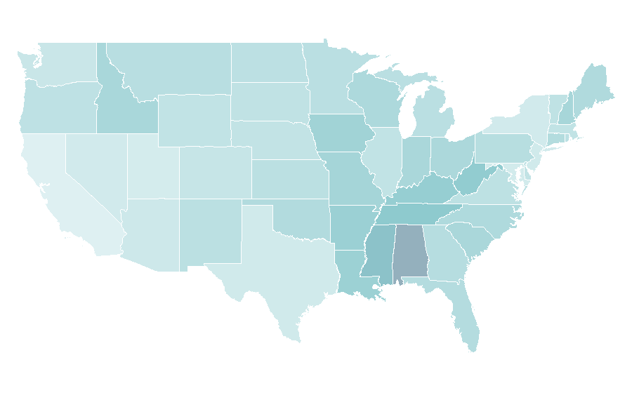 Affinity by region — Lynyrd Skynyrd, United States