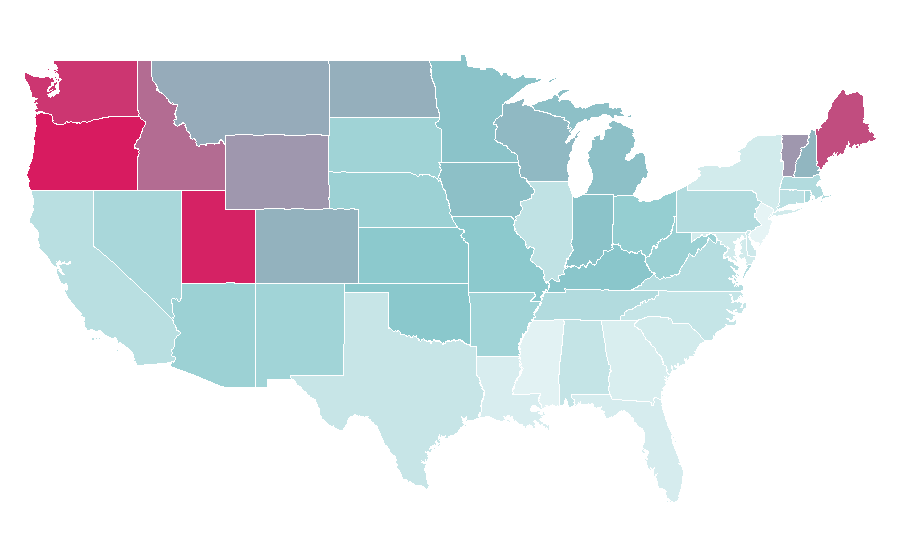 Affinity by region — Magic: The Gathering, United States