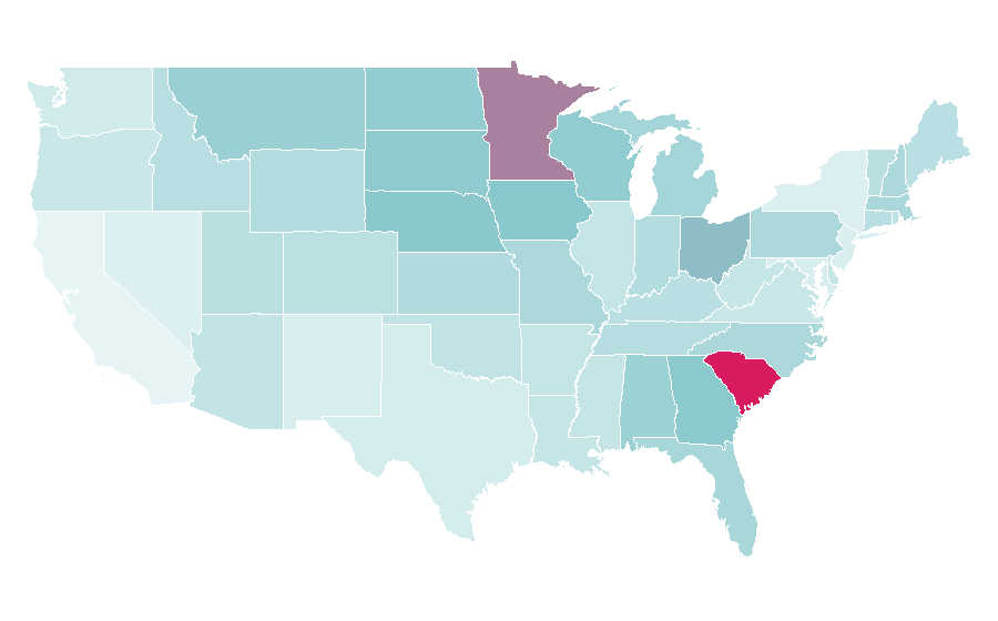 Affinity by region — Masters Tournament, United States