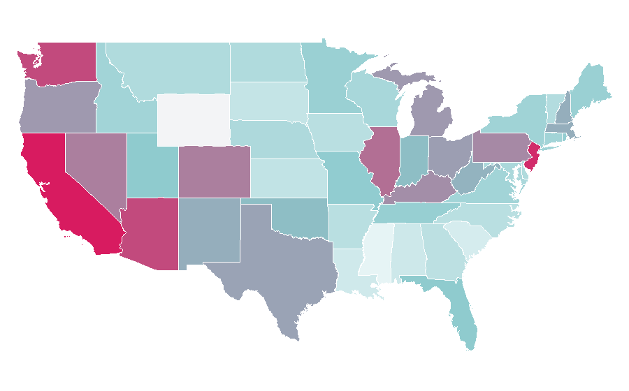 Affinity by region — My Chemical Romance, United States
