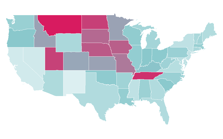 Affinity by region — Nate Bargatze, United States